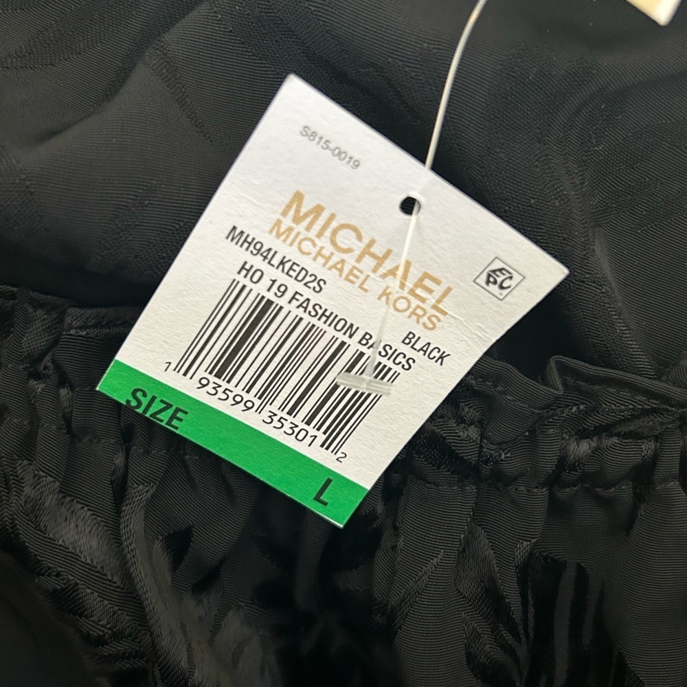 NWT MICHAEL Michael Kors Women’s Embroidered Off-The-Shoulder Peasant Top Black - Picture 8 of 11